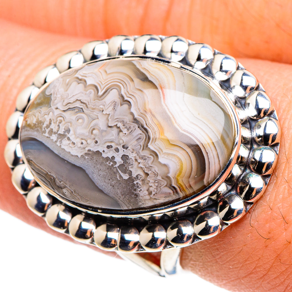 Laguna Lace Agate Rings handcrafted by Ana Silver Co - RING95595