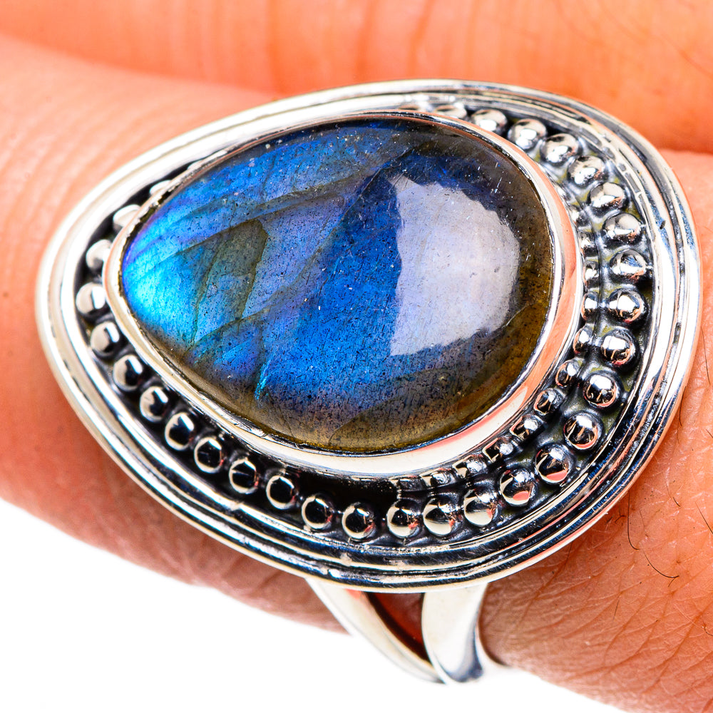 Labradorite Rings handcrafted by Ana Silver Co - RING95603