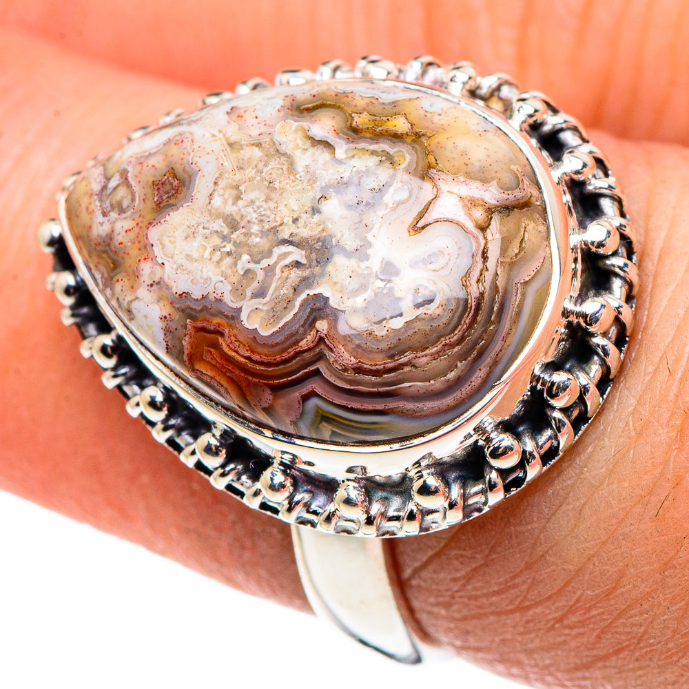 Laguna Lace Agate Rings handcrafted by Ana Silver Co - RING95608