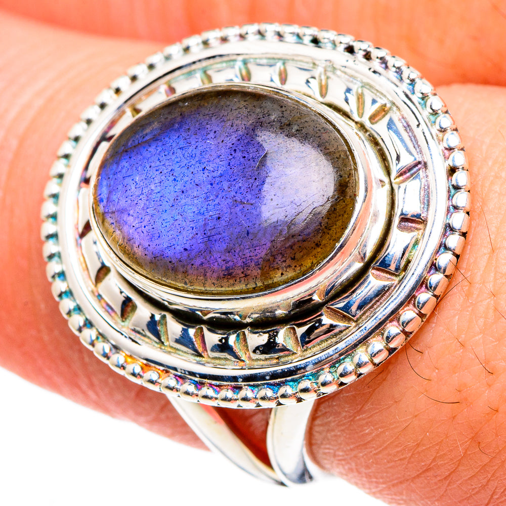Labradorite Rings handcrafted by Ana Silver Co - RING95624
