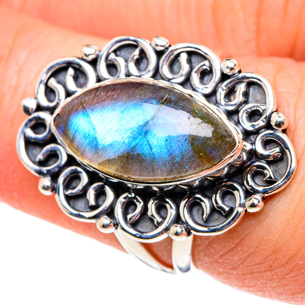 Labradorite Rings handcrafted by Ana Silver Co - RING95632