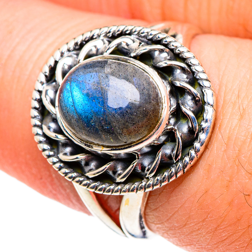 Labradorite Rings handcrafted by Ana Silver Co - RING95633
