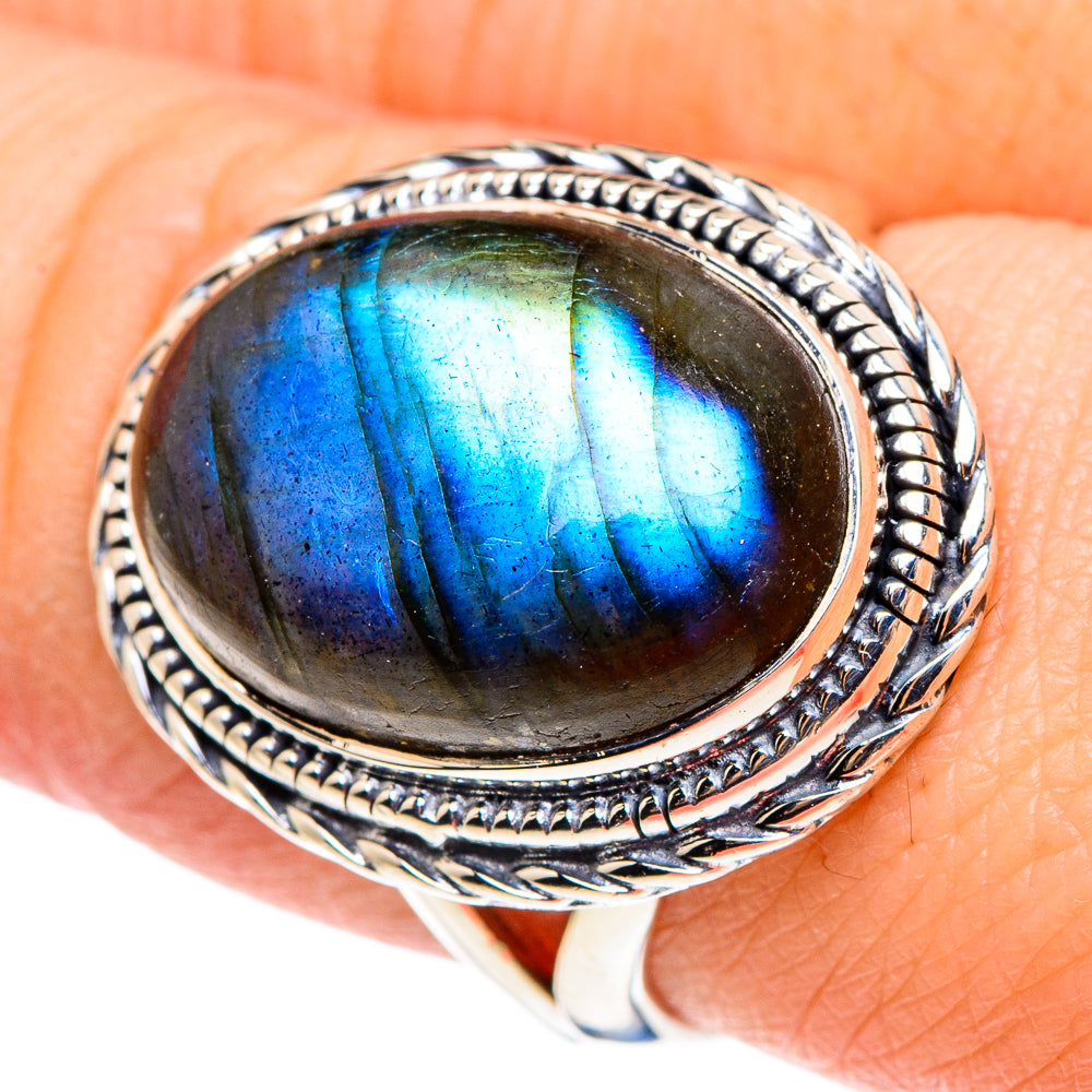 Labradorite Rings handcrafted by Ana Silver Co - RING95634