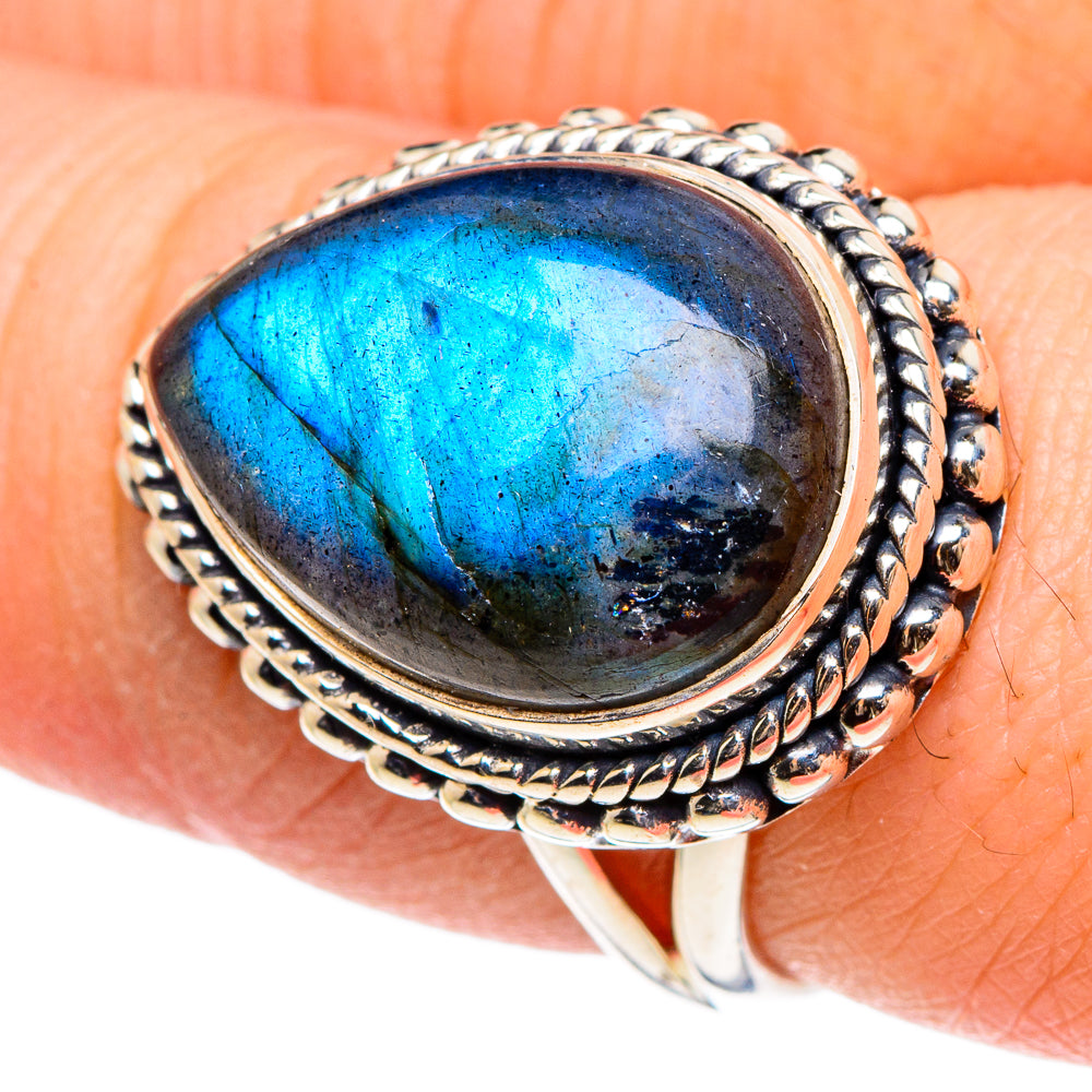Labradorite Rings handcrafted by Ana Silver Co - RING95645