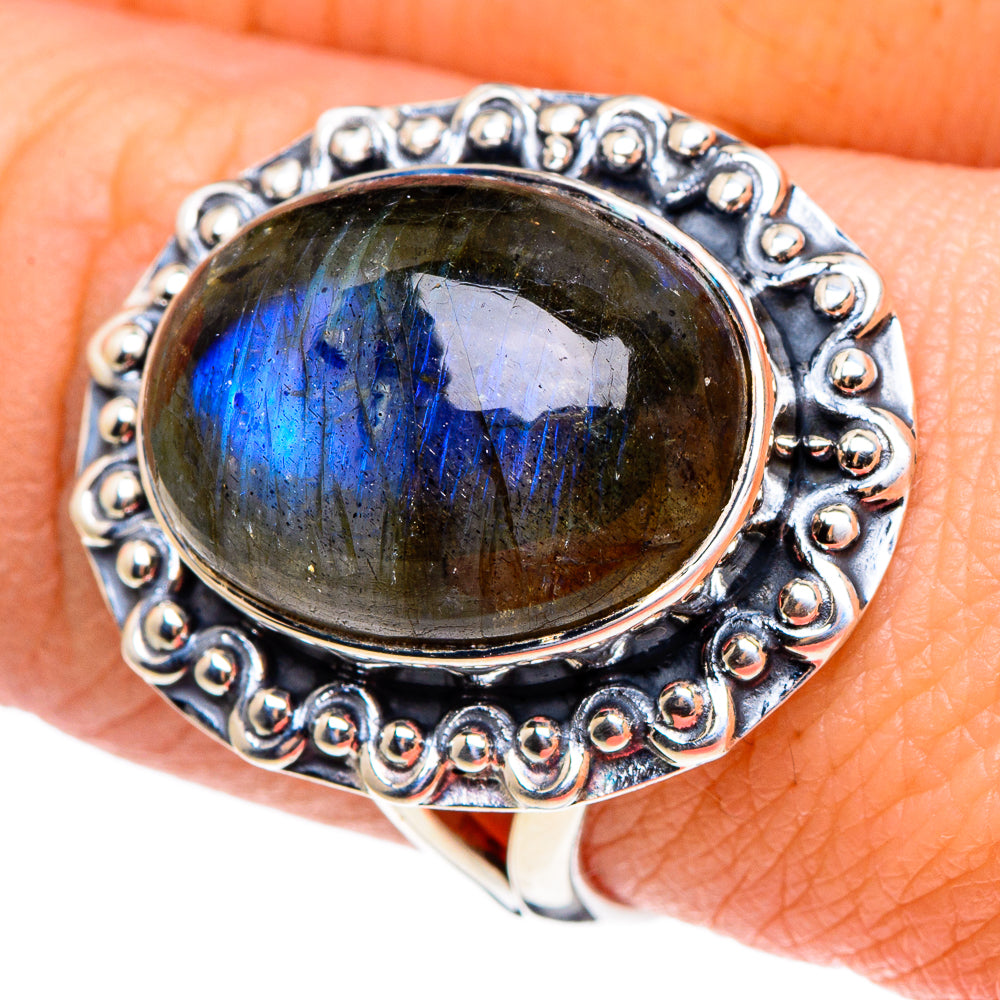 Labradorite Rings handcrafted by Ana Silver Co - RING95648