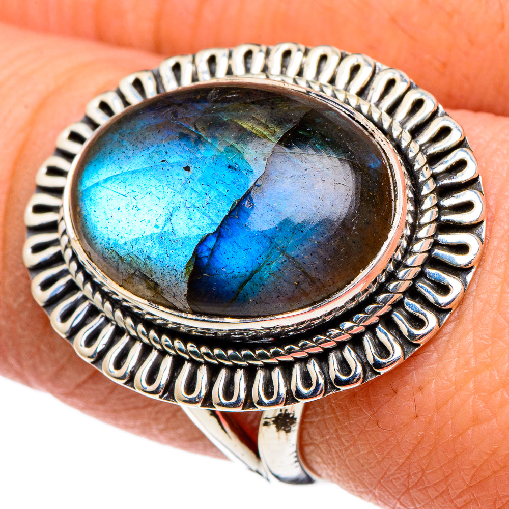 Labradorite Rings handcrafted by Ana Silver Co - RING95653
