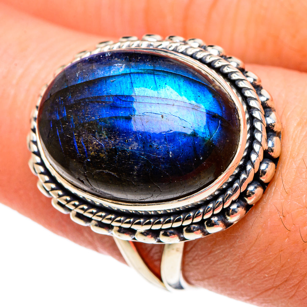 Labradorite Rings handcrafted by Ana Silver Co - RING95654