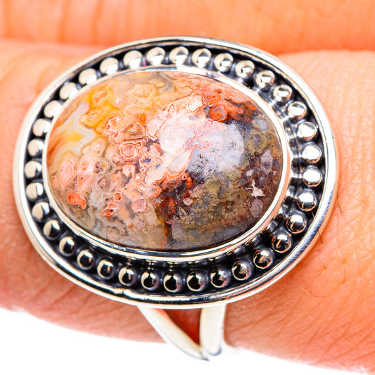 Crazy Lace Agate Rings handcrafted by Ana Silver Co - RING95658