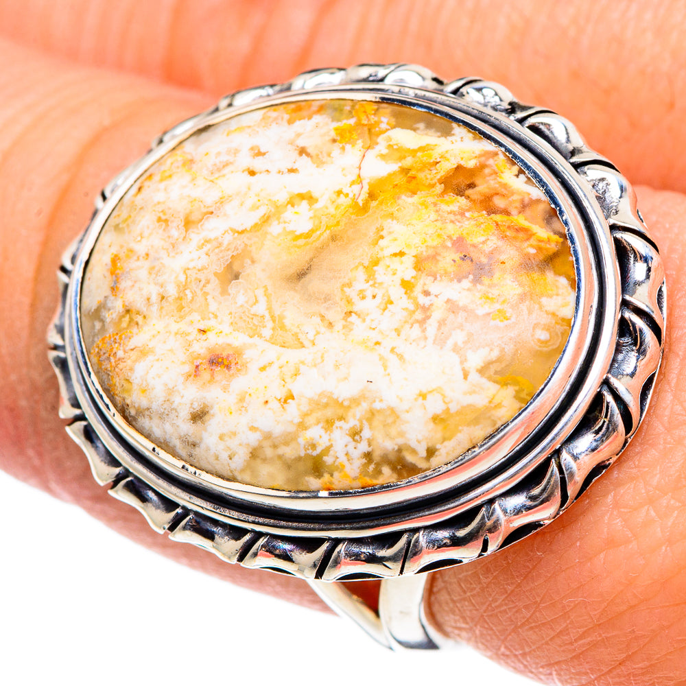 Plume Agate Rings handcrafted by Ana Silver Co - RING95673