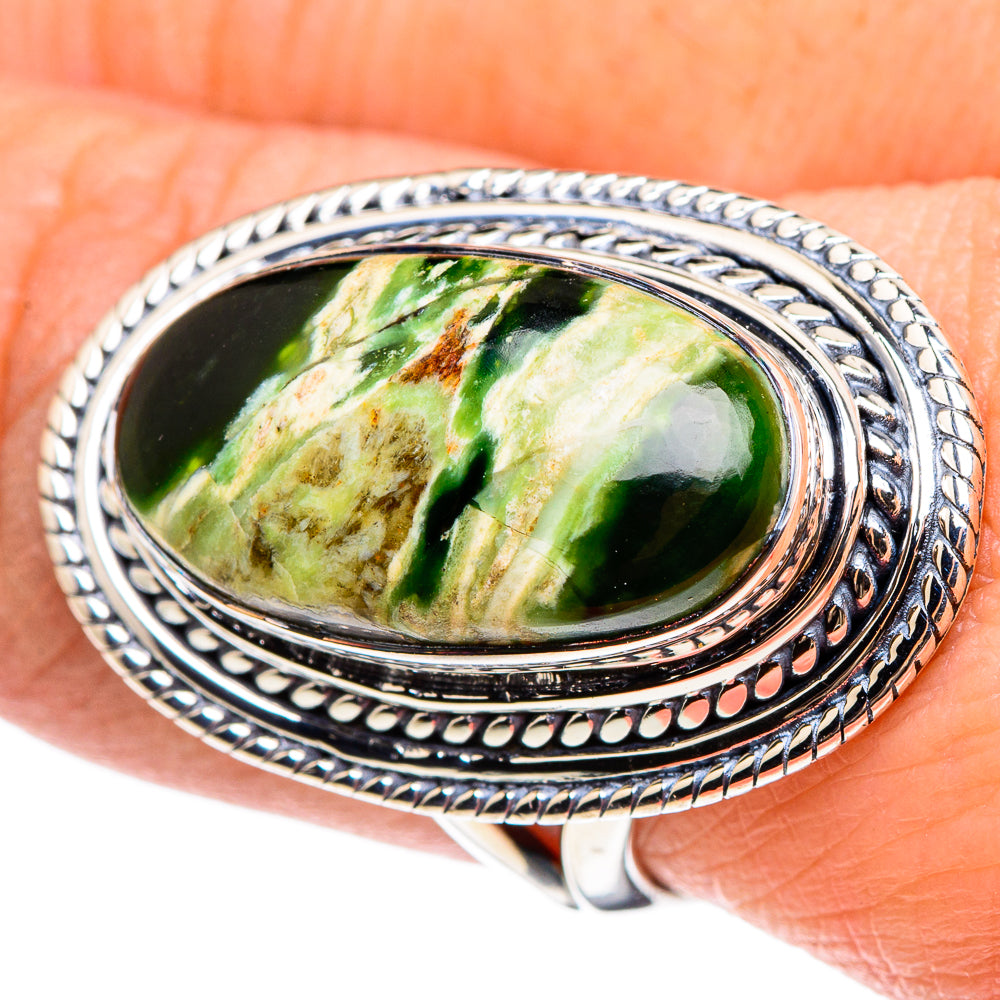 Australian Green Opal Rings handcrafted by Ana Silver Co - RING95702