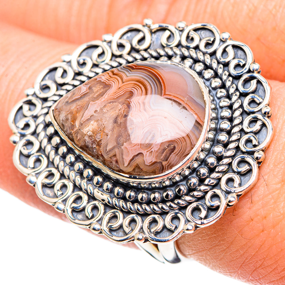 Laguna Lace Agate Rings handcrafted by Ana Silver Co - RING95709