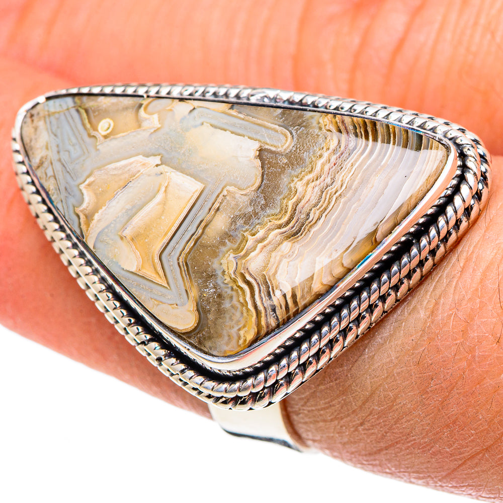 Laguna Lace Agate Rings handcrafted by Ana Silver Co - RING95729