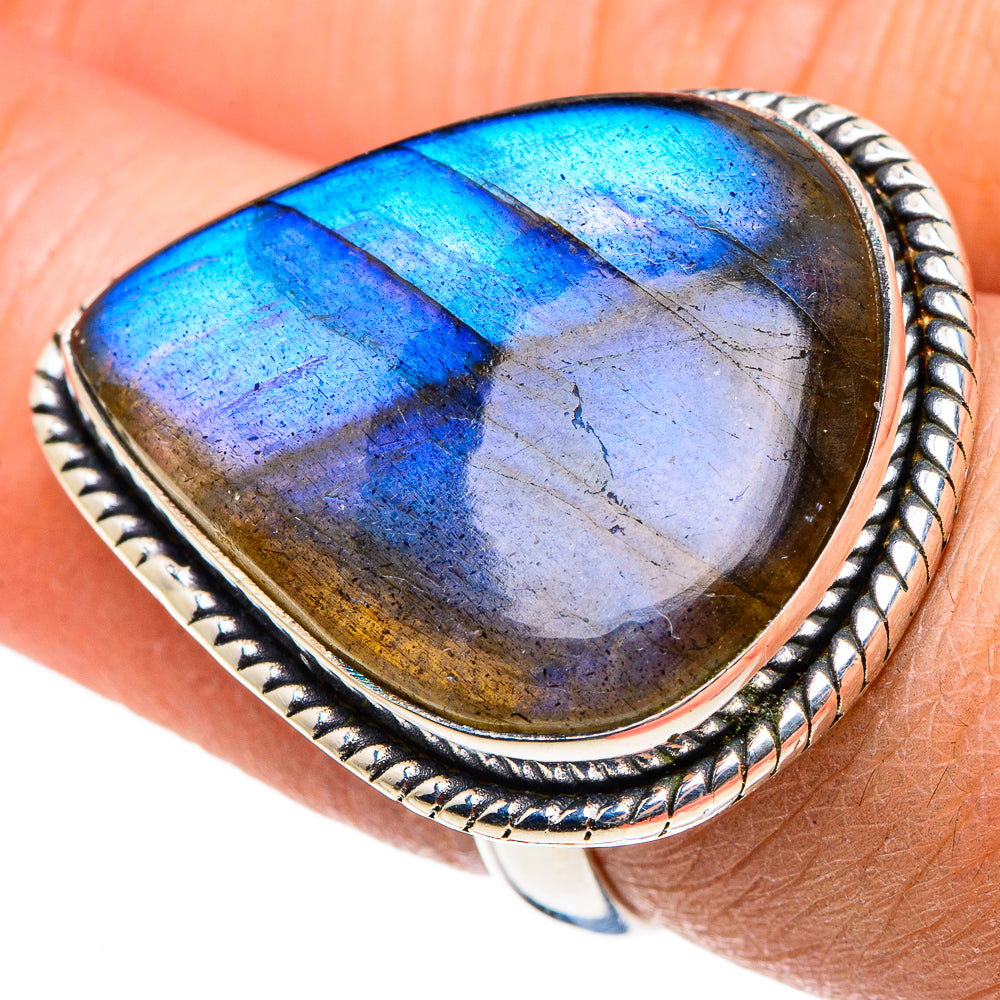 Labradorite Rings handcrafted by Ana Silver Co - RING95745