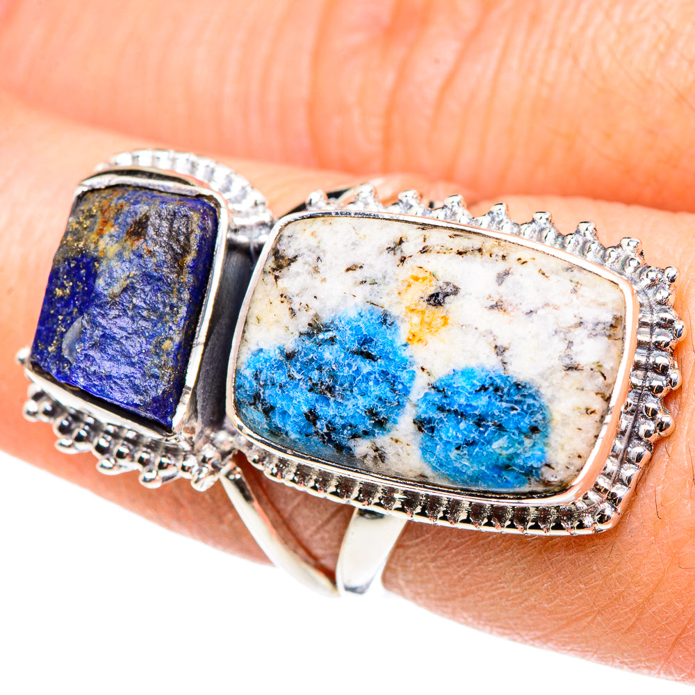 K2 Blue Azurite Rings handcrafted by Ana Silver Co - RING95746