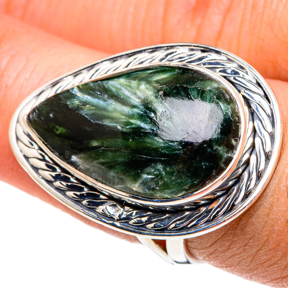 Seraphinite Rings handcrafted by Ana Silver Co - RING95749