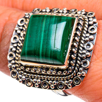 Malachite Rings handcrafted by Ana Silver Co - RING95756