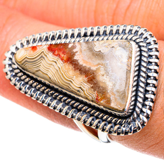 Laguna Lace Agate Rings handcrafted by Ana Silver Co - RING95764