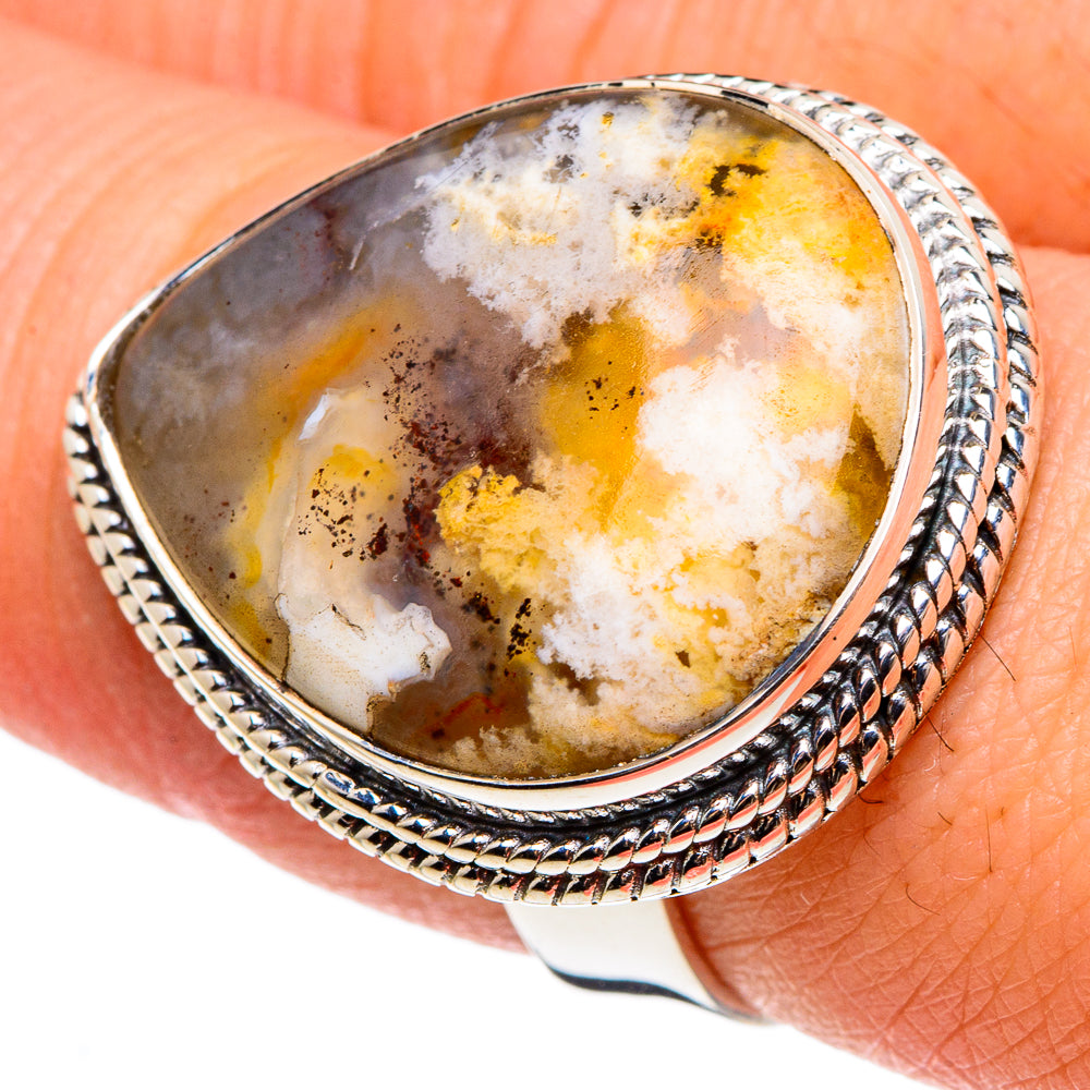 Plume Agate Rings handcrafted by Ana Silver Co - RING95771