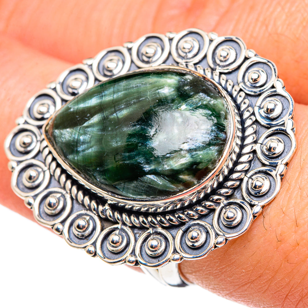Seraphinite Rings handcrafted by Ana Silver Co - RING95799
