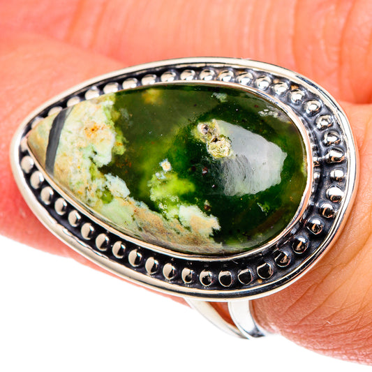 Australian Green Opal Rings handcrafted by Ana Silver Co - RING95803