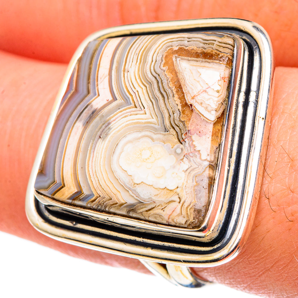 Laguna Lace Agate Rings handcrafted by Ana Silver Co - RING95821