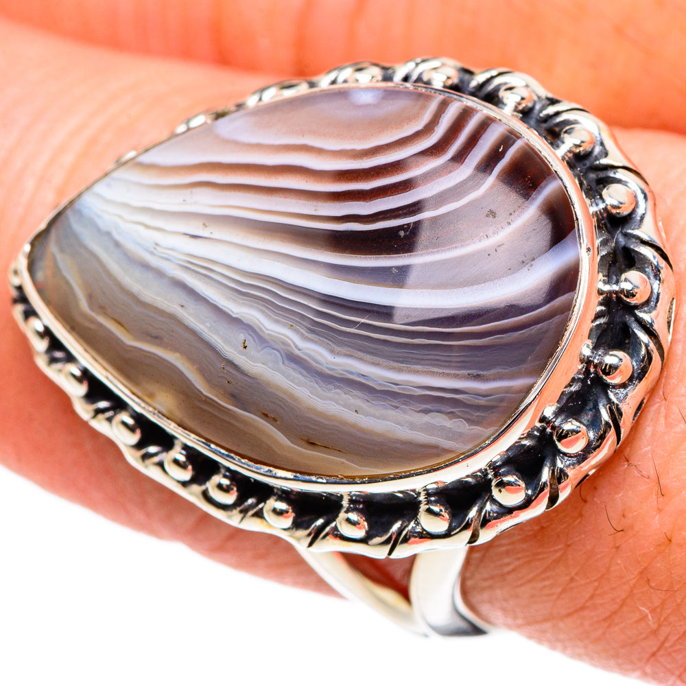 Botswana Agate Rings handcrafted by Ana Silver Co - RING95824