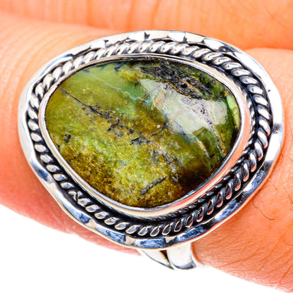 African Green Opal Rings handcrafted by Ana Silver Co - RING95858