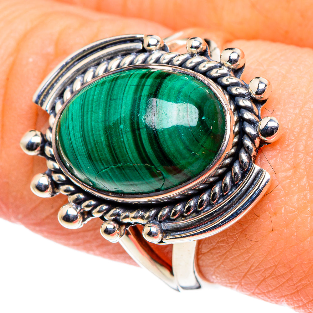 Malachite Rings handcrafted by Ana Silver Co - RING95859