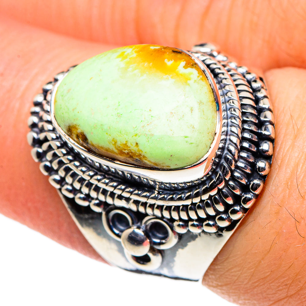 Lemon Chrysoprase Rings handcrafted by Ana Silver Co - RING95909