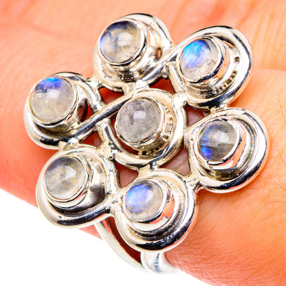 Rainbow Moonstone Rings handcrafted by Ana Silver Co - RING95920