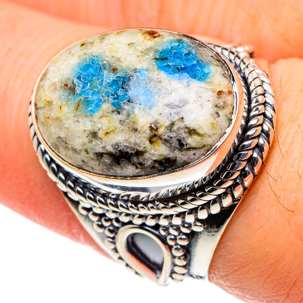 K2 Blue Azurite Rings handcrafted by Ana Silver Co - RING95925