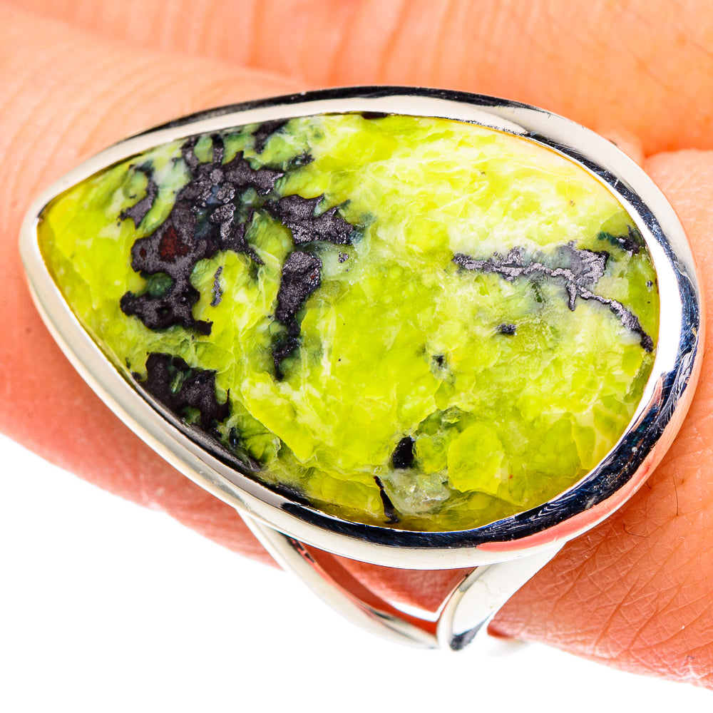 African Green Opal Rings handcrafted by Ana Silver Co - RING95933