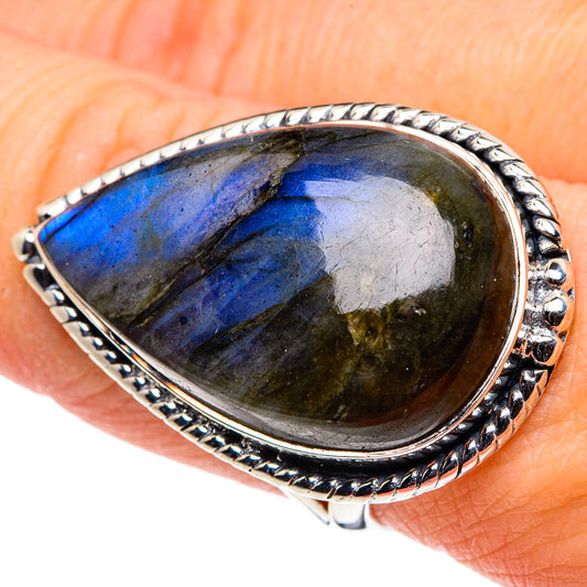 Labradorite Rings handcrafted by Ana Silver Co - RING95936