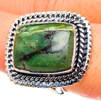 African Green Opal Rings handcrafted by Ana Silver Co - RING95949