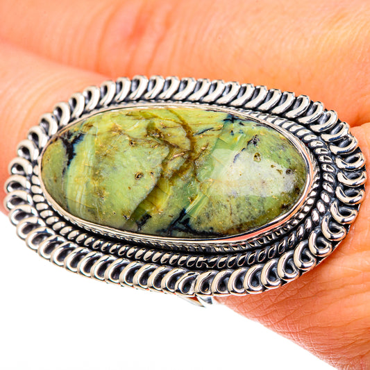 African Green Opal Rings handcrafted by Ana Silver Co - RING95955