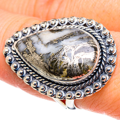 Pyrite Agate Rings handcrafted by Ana Silver Co - RING95977
