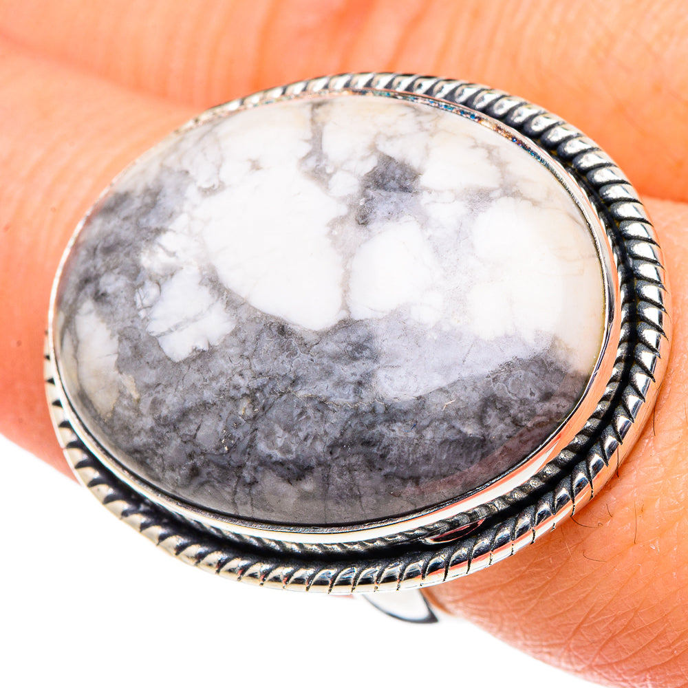 Howlite Rings handcrafted by Ana Silver Co - RING95982
