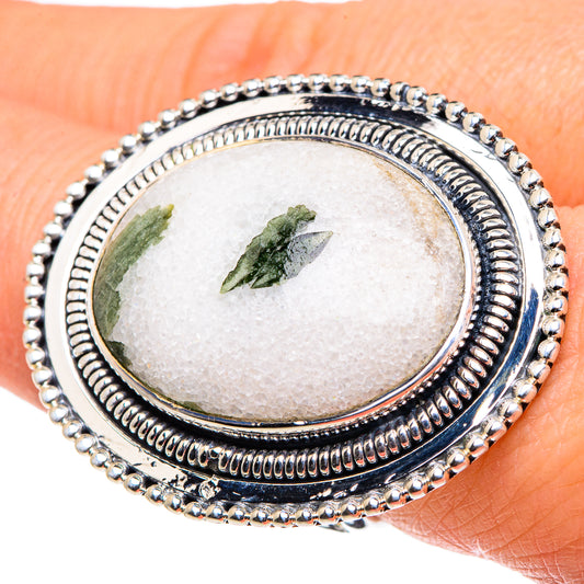 Green Tourmaline In Quartz Rings handcrafted by Ana Silver Co - RING95984