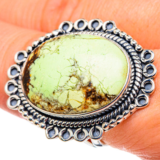 Lemon Chrysoprase Rings handcrafted by Ana Silver Co - RING95989