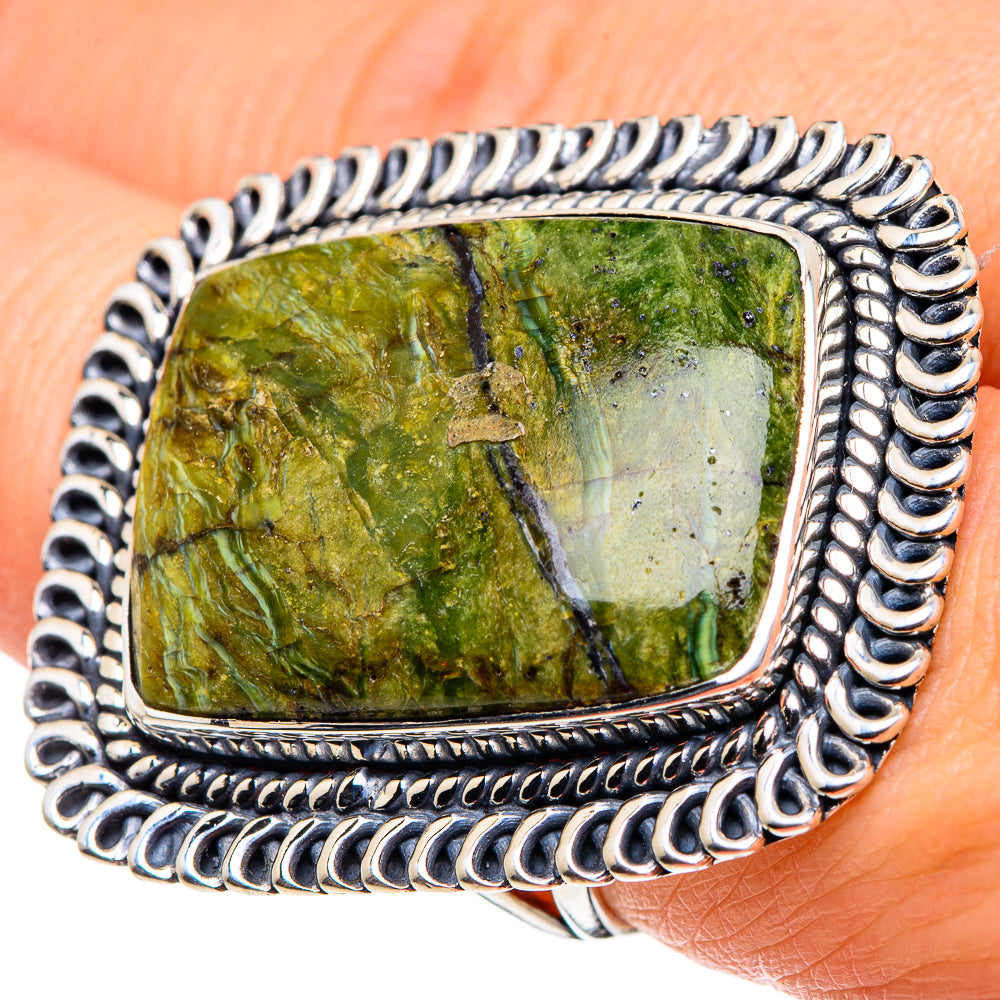 African Green Opal Rings handcrafted by Ana Silver Co - RING96002