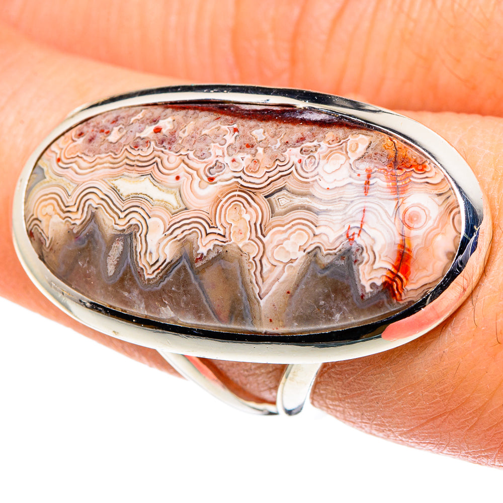 Laguna Lace Agate Rings handcrafted by Ana Silver Co - RING96003