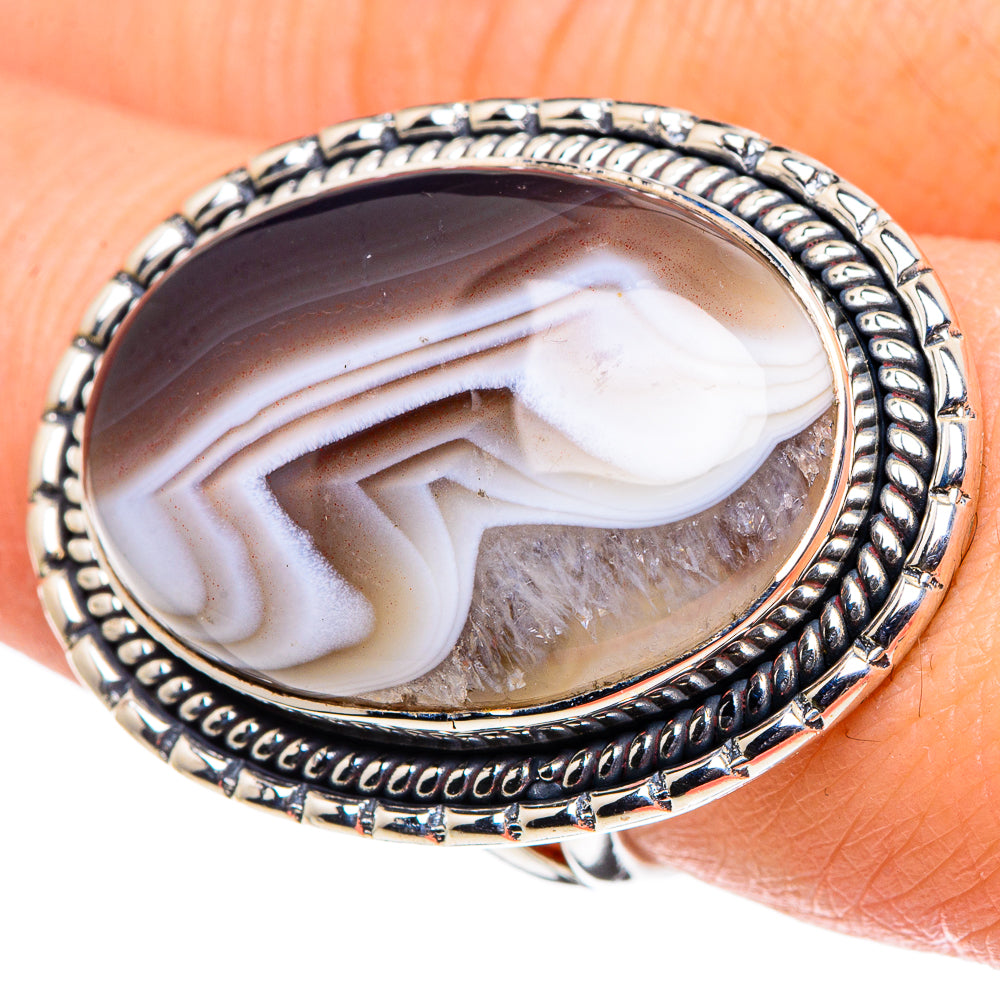 Botswana Agate Rings handcrafted by Ana Silver Co - RING96004