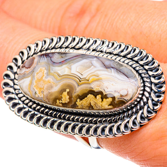 Laguna Lace Agate Rings handcrafted by Ana Silver Co - RING96005
