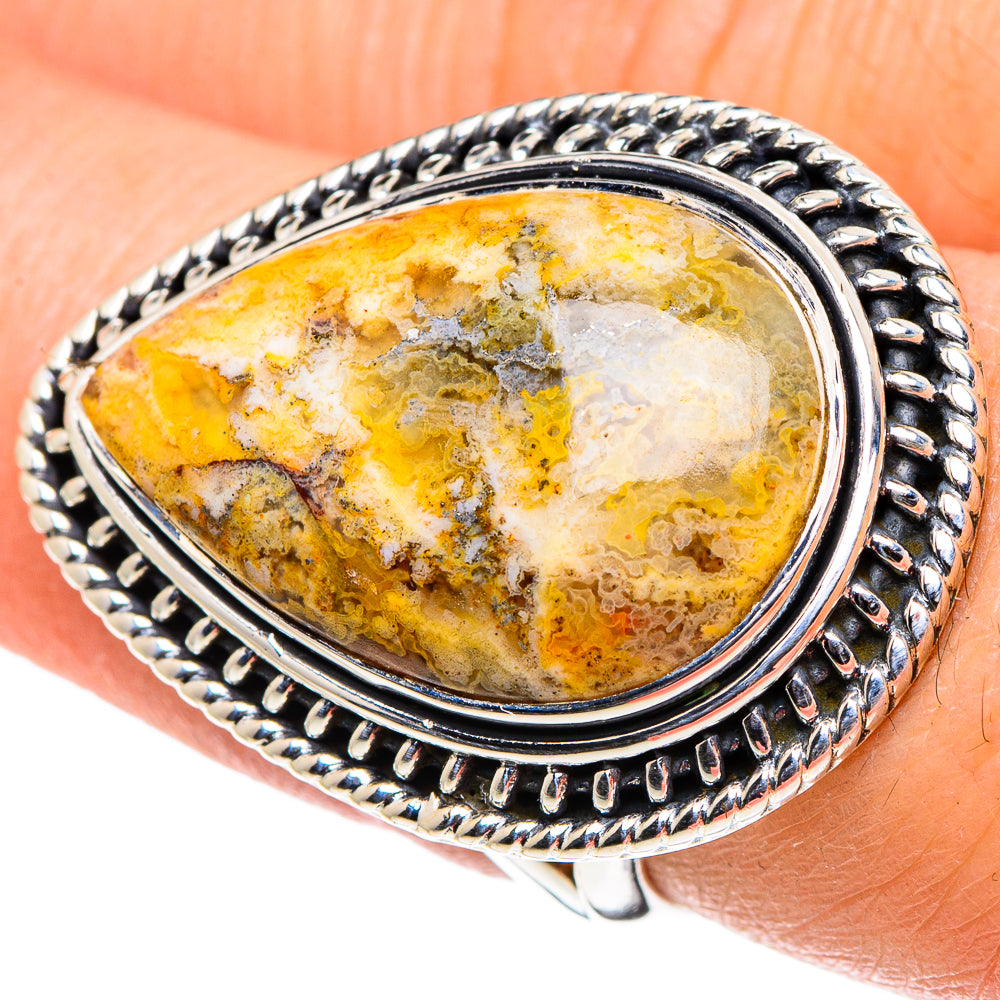 Plume Agate Rings handcrafted by Ana Silver Co - RING96010