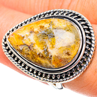 Plume Agate Rings handcrafted by Ana Silver Co - RING96010