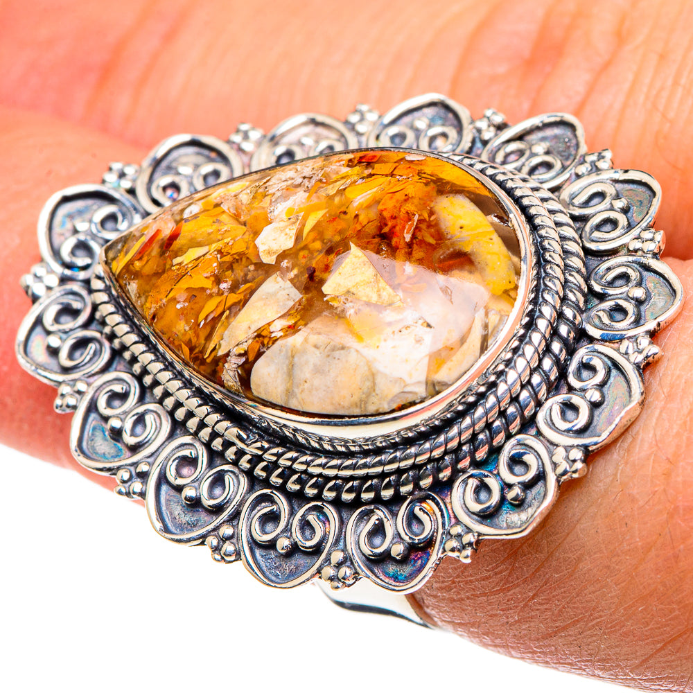 Brecciated Mookaite Rings handcrafted by Ana Silver Co - RING96012
