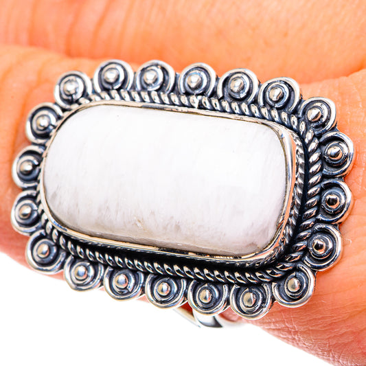 White Scolecite Rings handcrafted by Ana Silver Co - RING96022