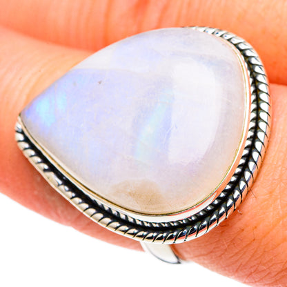 Rainbow Moonstone Rings handcrafted by Ana Silver Co - RING96023