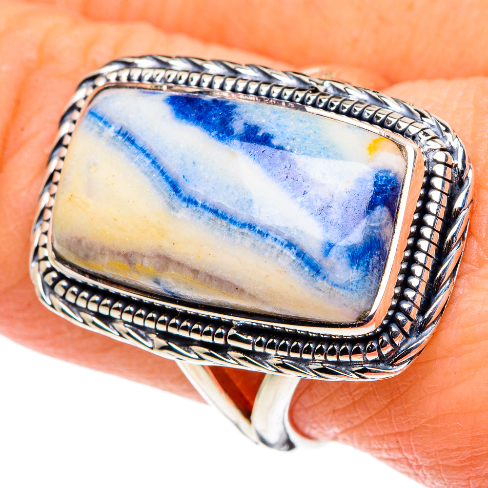 Blue Scheelite Rings handcrafted by Ana Silver Co - RING96032