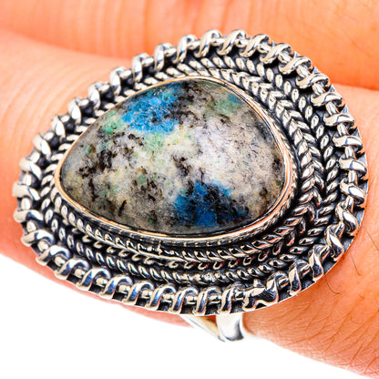 K2 Blue Azurite Rings handcrafted by Ana Silver Co - RING96034